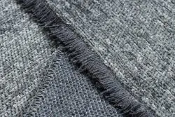 Teppich FLORENCE 24021 Einfarbig, Glamour, Flachgewebt, Fransen - grau