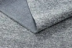 Teppich FLORENCE 24021 Einfarbig, Glamour, Flachgewebt, Fransen - grau