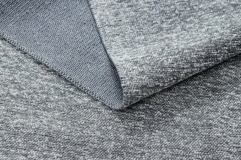 Teppich FLORENCE 24021 Einfarbig, Glamour, Flachgewebt, Fransen - grau