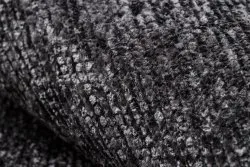 Teppich FLORENCE 24021 Einfarbig, Glamour, Flachgewebt, Fransen - anthrazit
