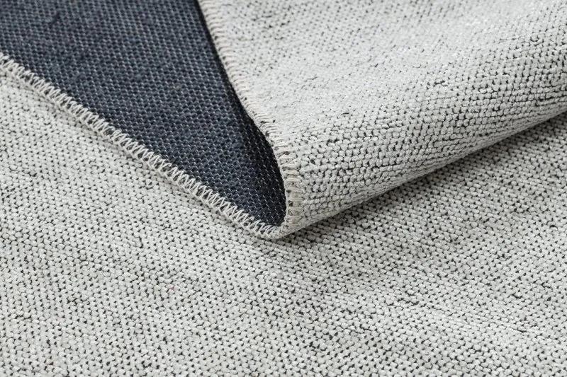 Teppich FLORENCE 24021 Einfarbig, Glamour, Flachgewebt, Fransen - creme