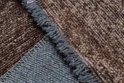 Teppich FLORENCE 24021 Einfarbig, Glamour, Flachgewebt, Fransen - braun