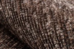 Teppich FLORENCE 24021 Einfarbig, Glamour, Flachgewebt, Fransen - braun