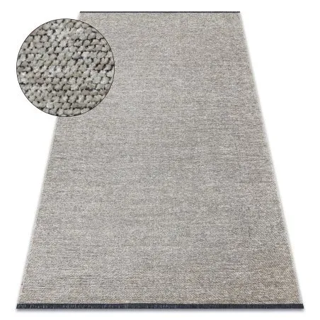 Teppich FLORENCE 24021 Einfarbig, Glamour, Flachgewebt, Fransen - beige
