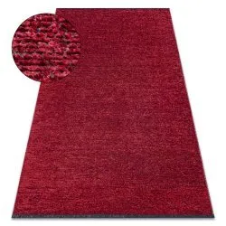 Teppich FLORENCE Einfarbig, Glamour, Flachgewebt, Fransen - rot