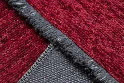 Teppich FLORENCE 24021 Einfarbig, Glamour, Flachgewebt, Fransen - rot