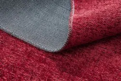 Teppich FLORENCE 24021 Einfarbig, Glamour, Flachgewebt, Fransen - rot