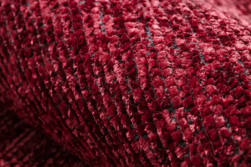Teppich FLORENCE 24021 Einfarbig, Glamour, Flachgewebt, Fransen - rot