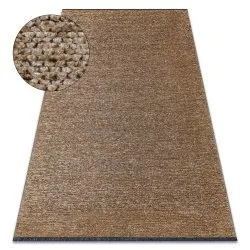 Teppich FLORENCE Einfarbig, Glamour, Flachgewebt, Fransen - dunkelbeige