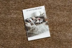 Teppich FLORENCE 24021 Einfarbig, Glamour, Flachgewebt, Fransen - dunkelbeige