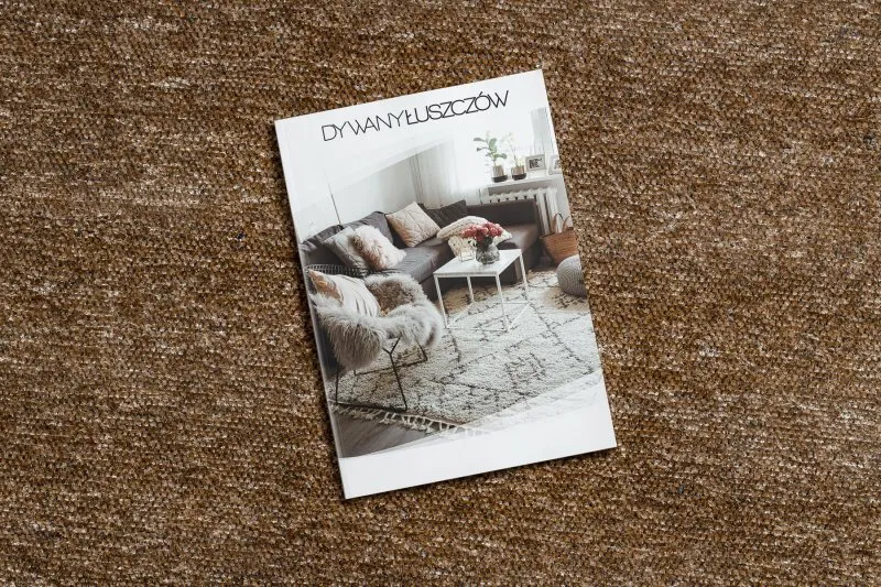 Teppich FLORENCE 24021 Einfarbig, Glamour, Flachgewebt, Fransen - dunkelbeige