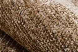 Teppich FLORENCE 24021 Einfarbig, Glamour, Flachgewebt, Fransen - dunkelbeige