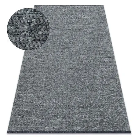 Teppich FLORENCE 24021 Einfarbig, Glamour, Flachgewebt, Fransen - Meeresfarbe