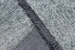 Teppich FLORENCE 24021 Einfarbig, Glamour, Flachgewebt, Fransen - Meeresfarbe