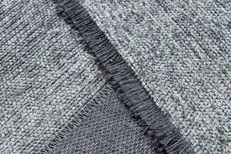 Teppich FLORENCE 24021 Einfarbig, Glamour, Flachgewebt, Fransen - Meeresfarbe