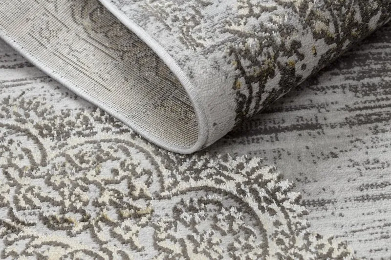 Teppich LIRA E1468 Rosette, Strukturell, Modern, Glamour - grau / gold