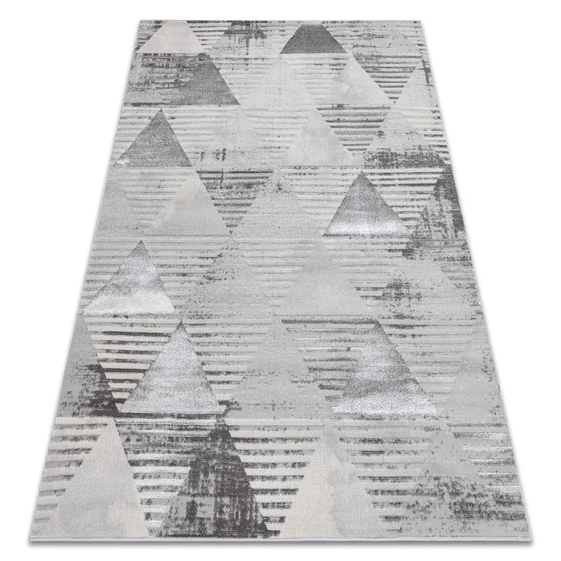 Teppich LIRA E1627 Dreiecke geometrisch, Strukturell, Modern, Glamour - grau