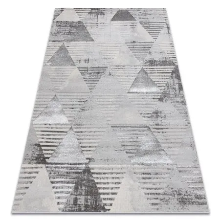 Teppich LIRA E1627 Dreiecke geometrisch, Strukturell, Modern, Glamour - grau