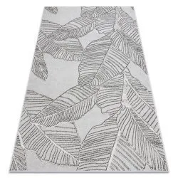 Teppich LIRA Blätter, Strukturell, Modern, Glamour - grau