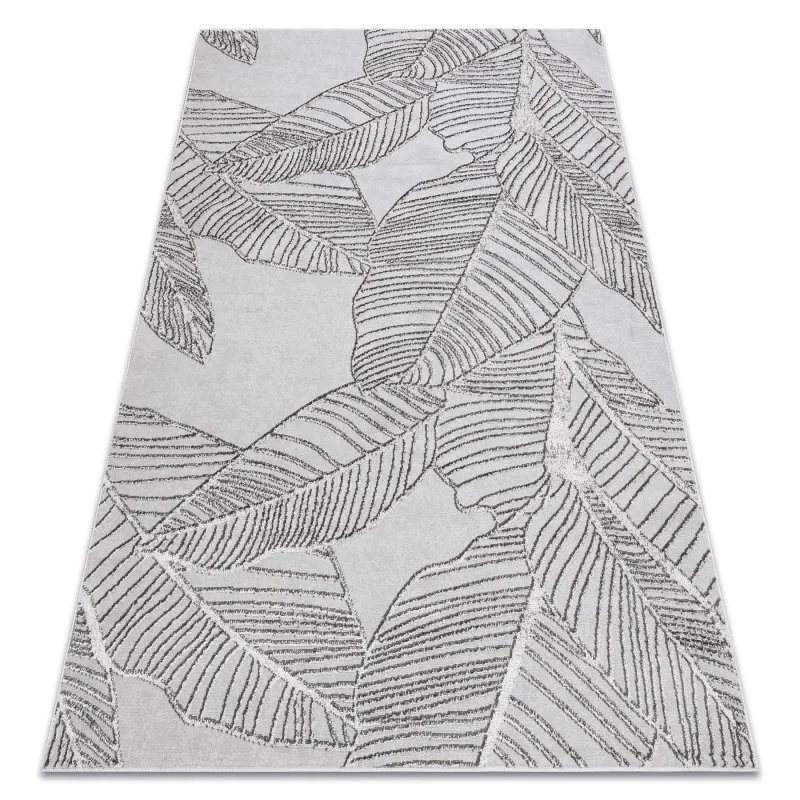 Teppich LIRA E1482 Blätter, Strukturell, Modern, Glamour - grau