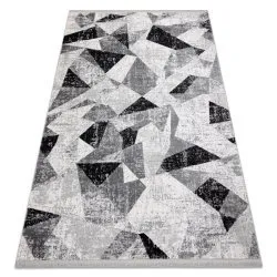 Modern Teppich TULS strukturell, Franse Geometrisch anthrazit