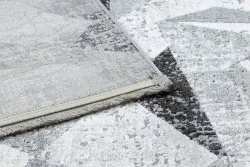 Modern Teppich TULS strukturell, Franse 51211 Geometrisch anthrazit