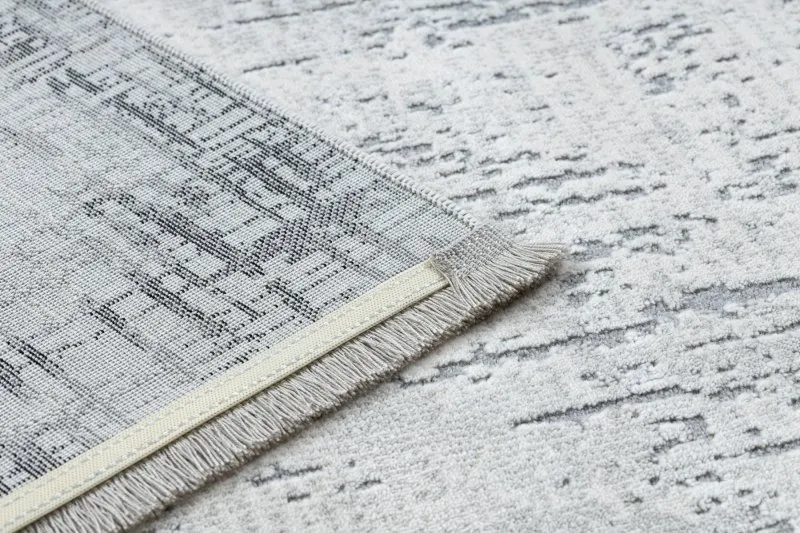 Modern Teppich TULS strukturell, Franse 51235 Vintage, Rahmen anthrazit