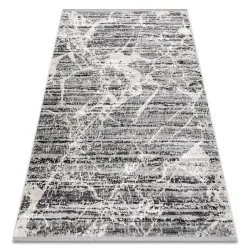 Modern Teppich TULS strukturell, Franse Marmor grau / elfenbein