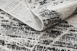 Modern Teppich TULS strukturell, Franse 51322 Marmor grau / elfenbein
