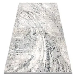 Modern Teppich TULS strukturell, Franse Vintage, Abstraktion elfenbein / grau