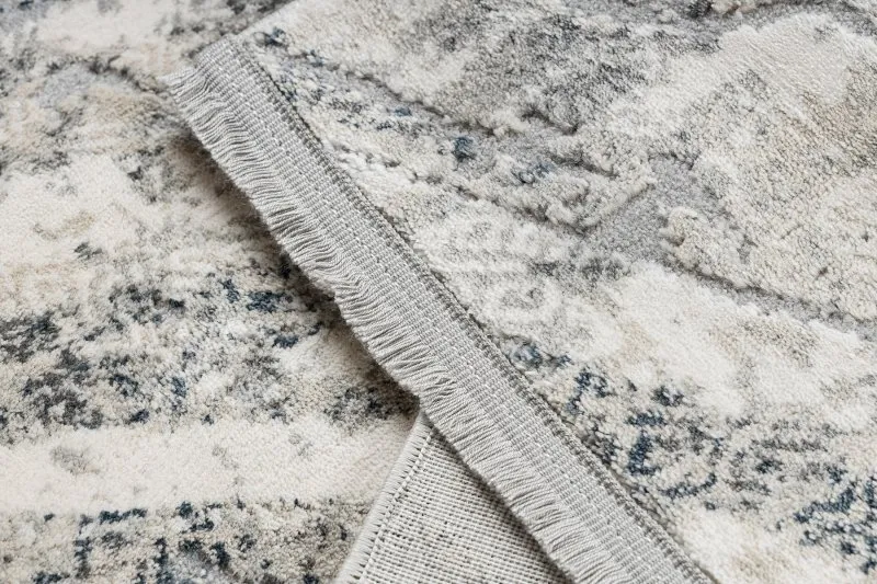 Modern Teppich TULS strukturell, Franse 51328 Vintage, Abstraktion elfenbein / grau 
