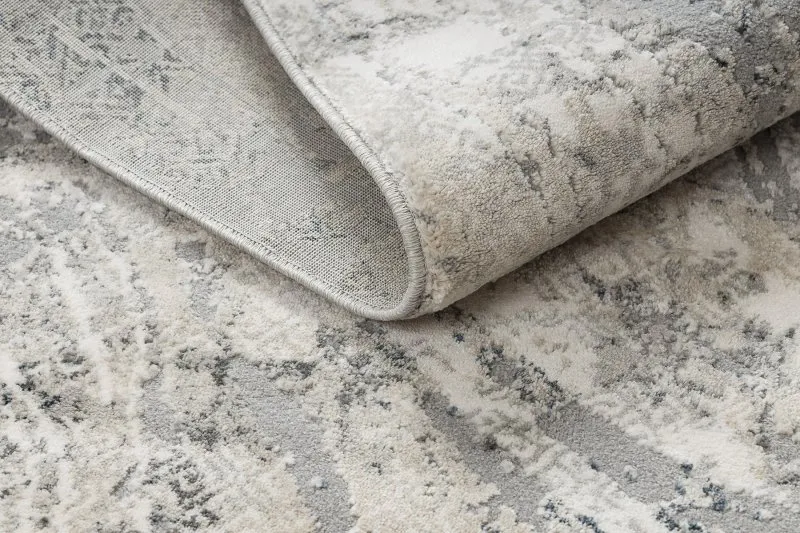 Modern Teppich TULS strukturell, Franse 51328 Vintage, Abstraktion elfenbein / grau 