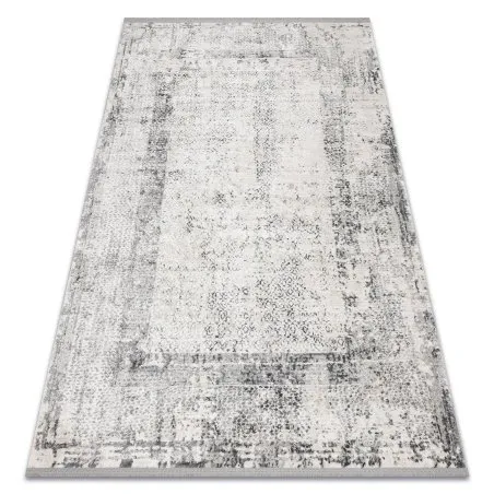 Modern Teppich TULS strukturell, Franse 51324 Vintage, Rahmen elfenbein / grau 