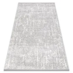 Modern Teppich TULS strukturell, Franse Melange elfenbein / grau