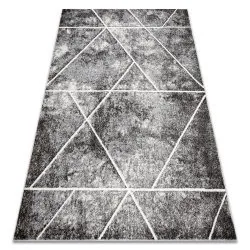 Teppich MATEO Modern, geometrisch, Dreiecke - Strukturell grau