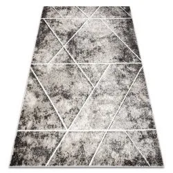 Teppich MATEO Modern, geometrisch, Dreiecke - Strukturell grau / beige