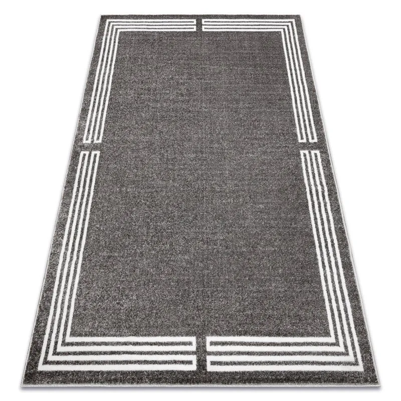 Teppich MATEO 8034/644 Modern Rahmen - Strukturell grau