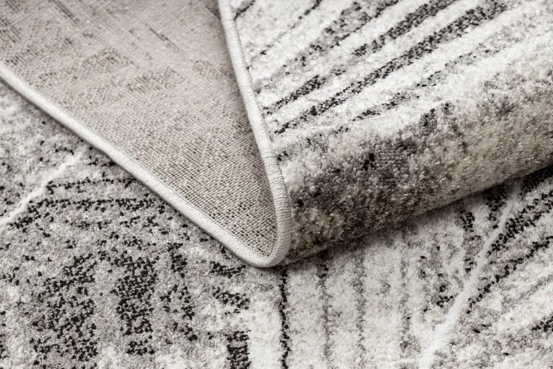 Teppich MATEO 8035/944 Modern Palmenblätter - Strukturell grau / beige