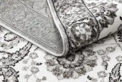 Teppich MATEO 8037/644 Modern Rahmen, Blumen - Strukturell grau
