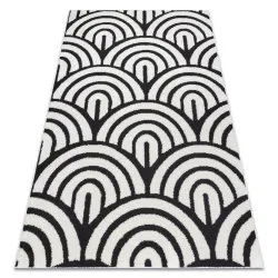 Modern Teppich MODE Muscheln creme / schwarz