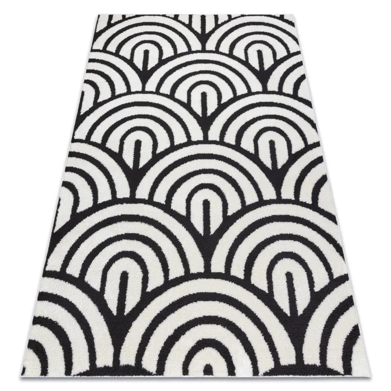 Modern Teppich MODE 8629 Muscheln creme / schwarz 