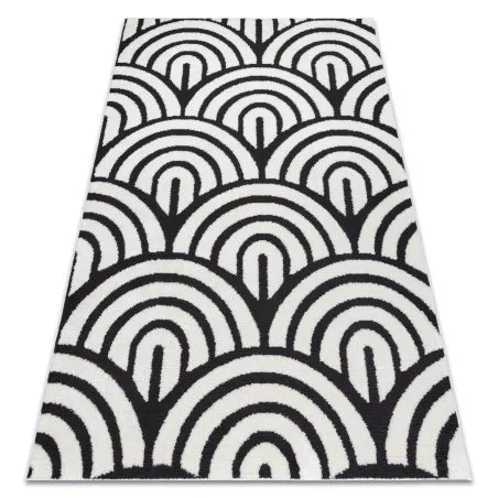 Modern Teppich MODE 8629 Muscheln creme / schwarz 