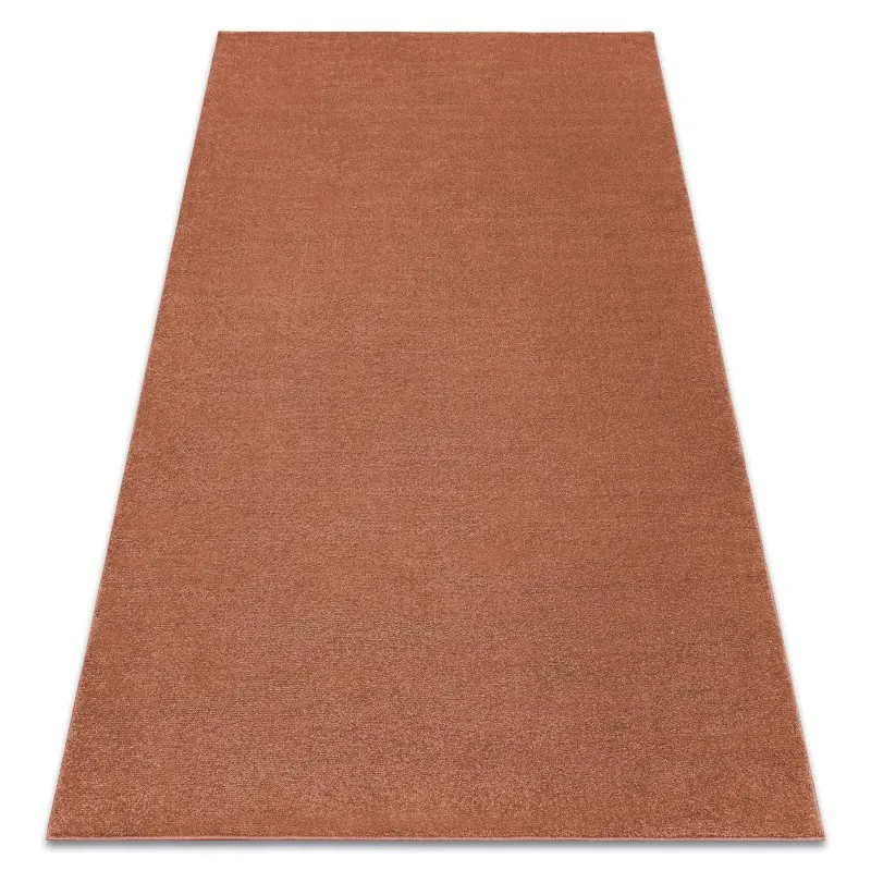 Teppich SOFTY glatt, einfarbig Terrakotta 