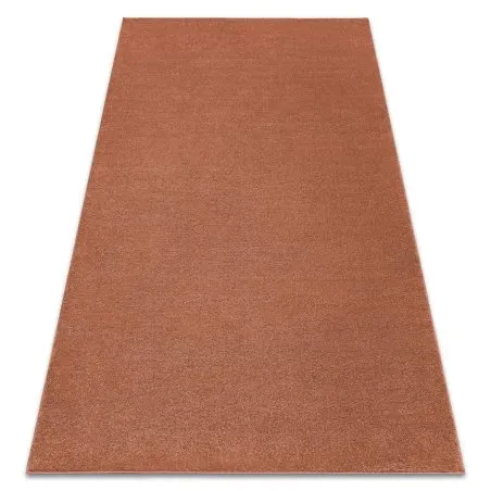 Teppich SOFTY glatt, einfarbig Terrakotta 