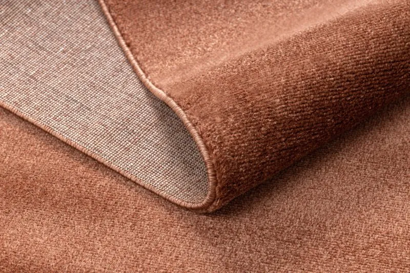 Teppich SOFTY glatt, einfarbig Terrakotta 