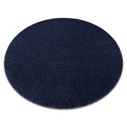 Teppich SOFTY Kreis glatt, einfarbig dunkelblau