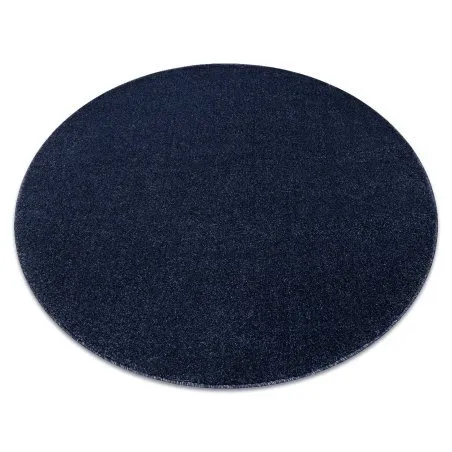 Teppich SOFTY Kreis glatt, einfarbig dunkelblau