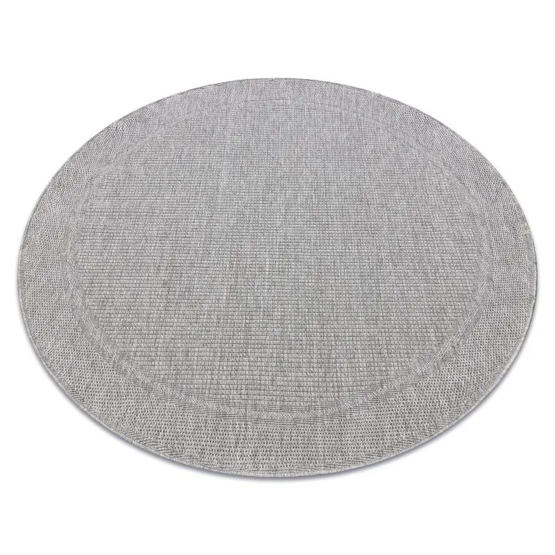Teppich TIMO 5979 Kreis SISAL draussen Rahmen hellgrau
