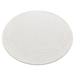 Teppich TIMO Kreis SISAL draussen Rahmen weiß