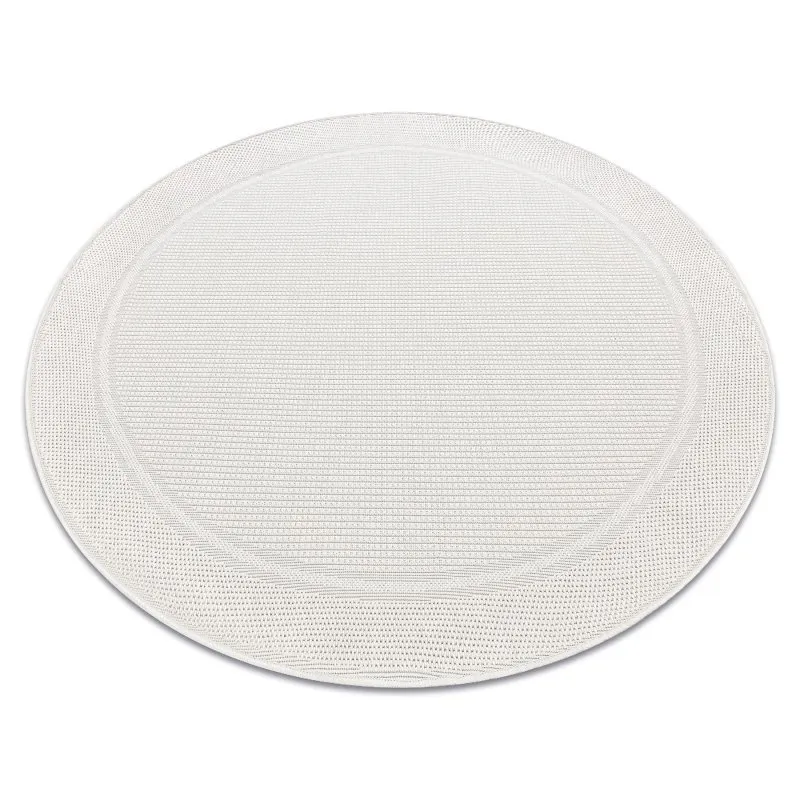 Teppich TIMO 5979 Kreis SISAL draussen Rahmen weiß 